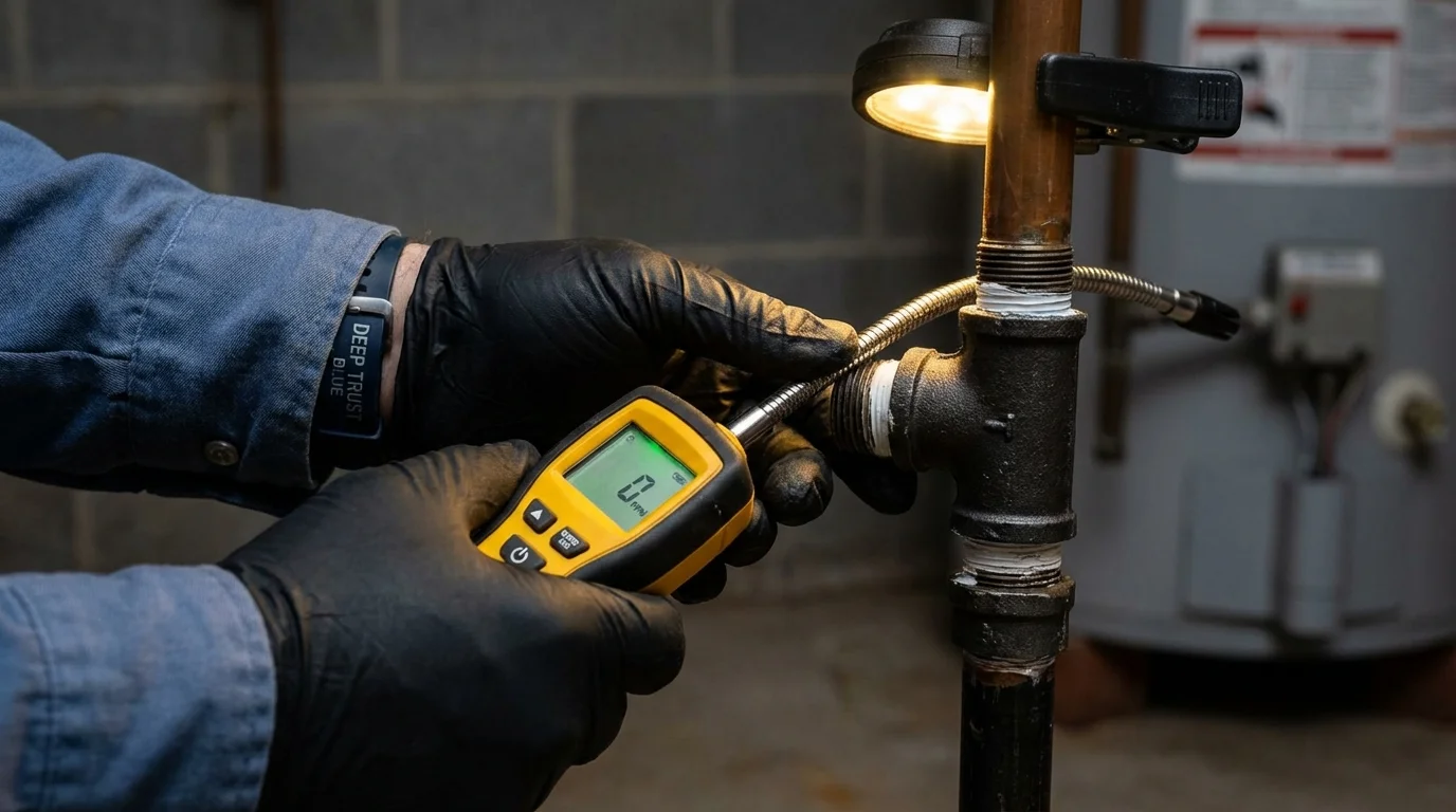 Gas leak detection with electronic sniffer by Johns Plumbing LLC in Deerfield Beach